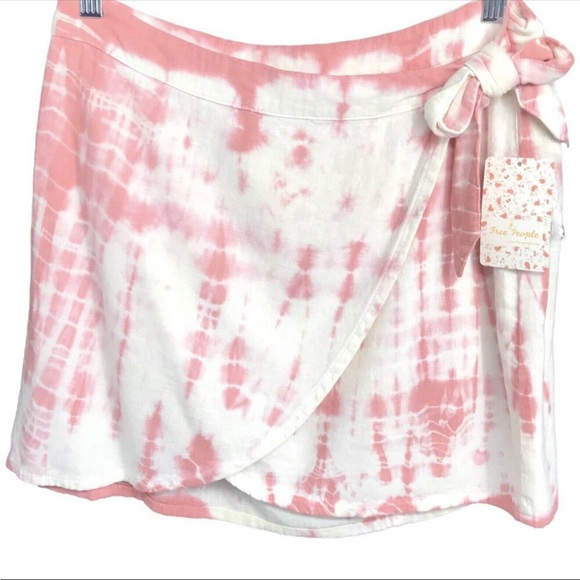 NWT Free People Anne Reed Rosie Tie Dye Wrap Mini Skirt. Pink. Size 4 - Picture 5 of 11